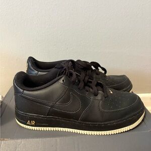 Nike Women’s Air Force 1 Low Top Sneakers - Black/Gold